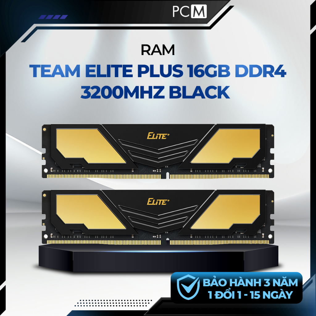 RAM TEAM Elite Plus 8GB | 16GB DDR4 3200MHz Black | RAM PC Gaming Bus 3200