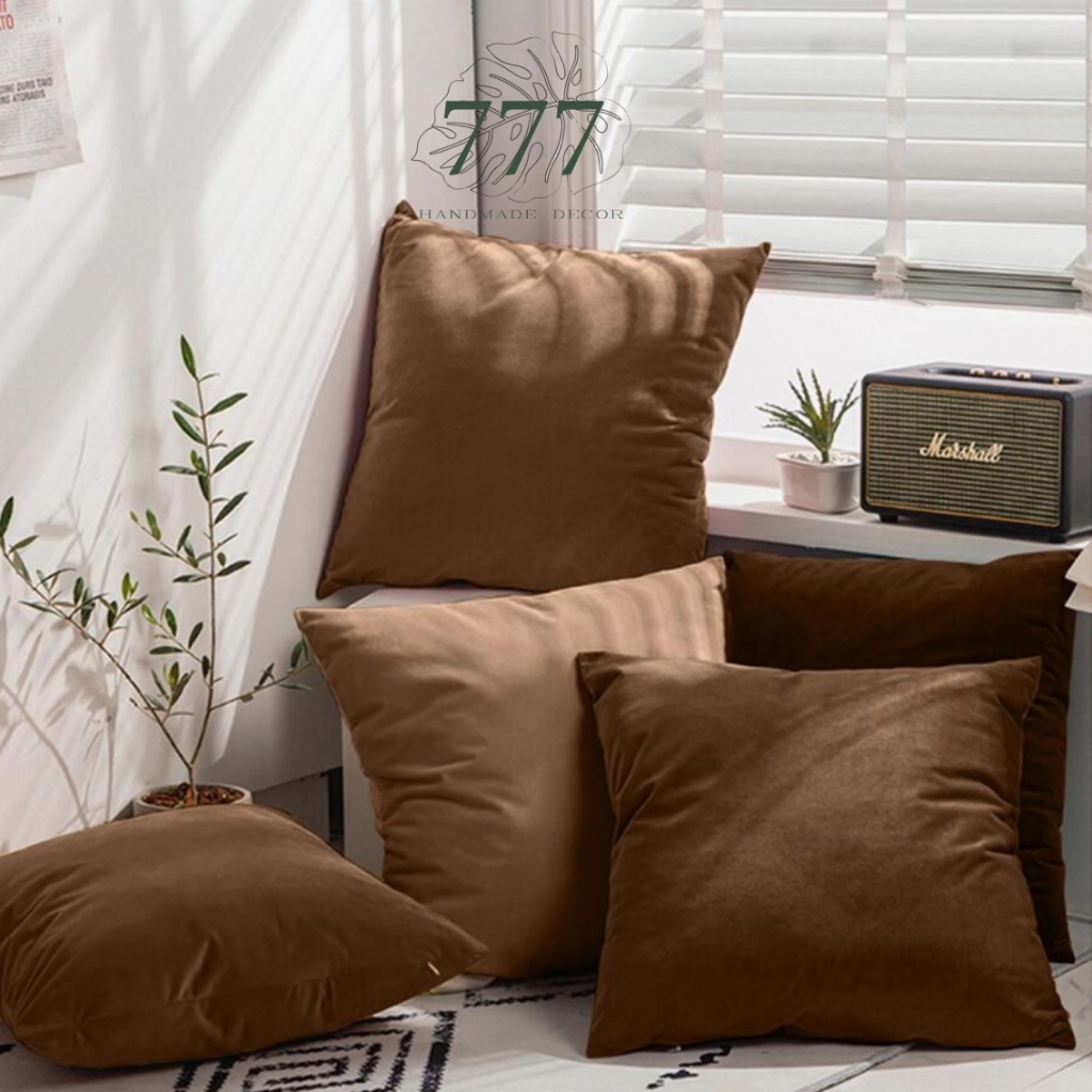 Vỏ Gối Trang Trí Sofa 45x45-Vỏ Gối Tựa Lưng-Chất Liệu Nhung Mềm Mại-777123