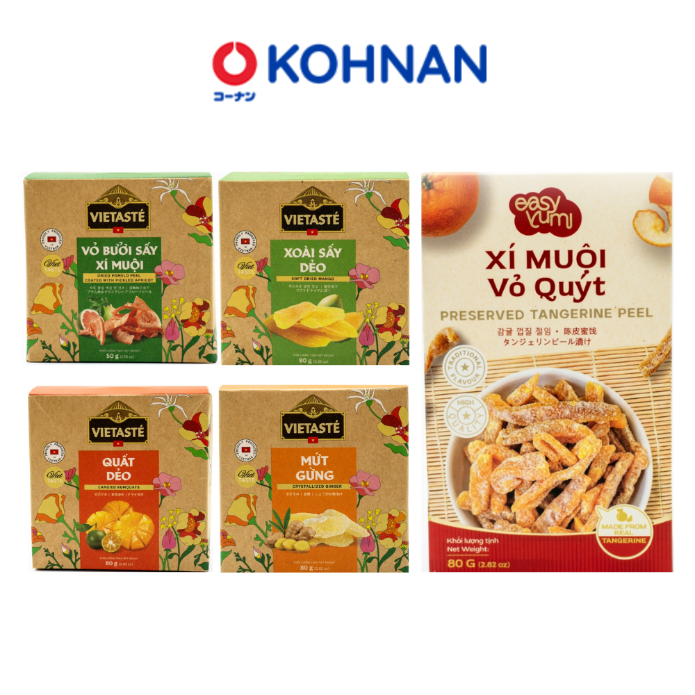 Combo 5 mứt sấy dẻo FARMERS MARKET hương vị trái cây tự nhiên hộp 50g/80g