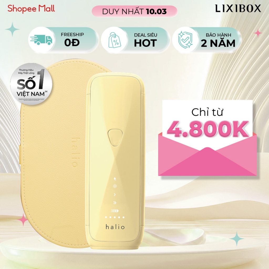 [KOL] MỚI - Máy Triệt Lông Halio SilkGlow IPL Sapphire Cooling Hair Removal Device
