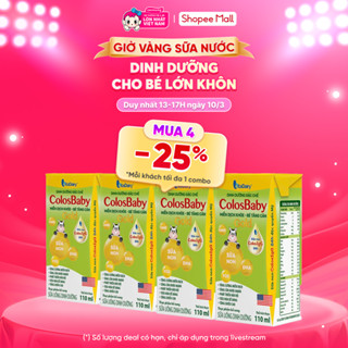 Sữa uống dinh dưỡng Colosbaby 110ml, lốc 4 hộp (trên 1 tuổi)