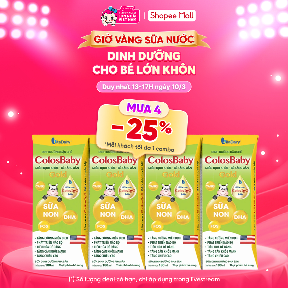 Sữa Colosbaby Gold 180ml (Lốc 4 hộp)