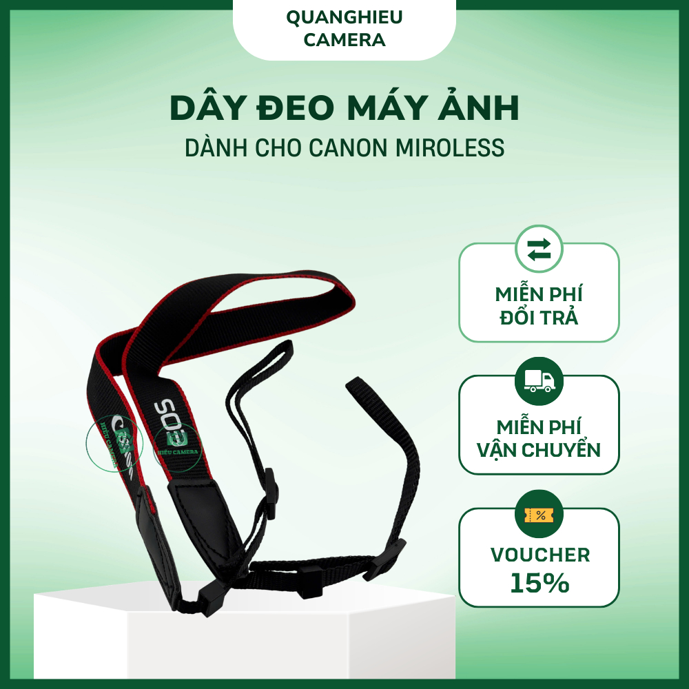 [SẴN - HỎA TỐC HN] Dây Đeo Máy Ảnh Canon Mirrorless – Êm Vai, Chắc Chắn, Dành Cho Máy Ảnh Canon