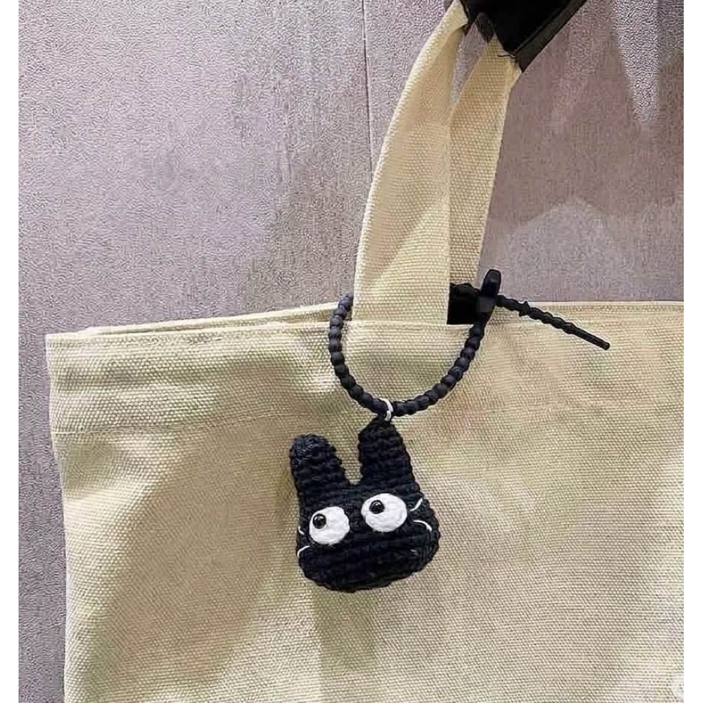 🐱 Móc Khóa Len Mèo Đen Jiji - Ghibli Handmade Dễ Thương | Charm Treo Túi, Treo Balo, Phụ Kiện Túi Xá