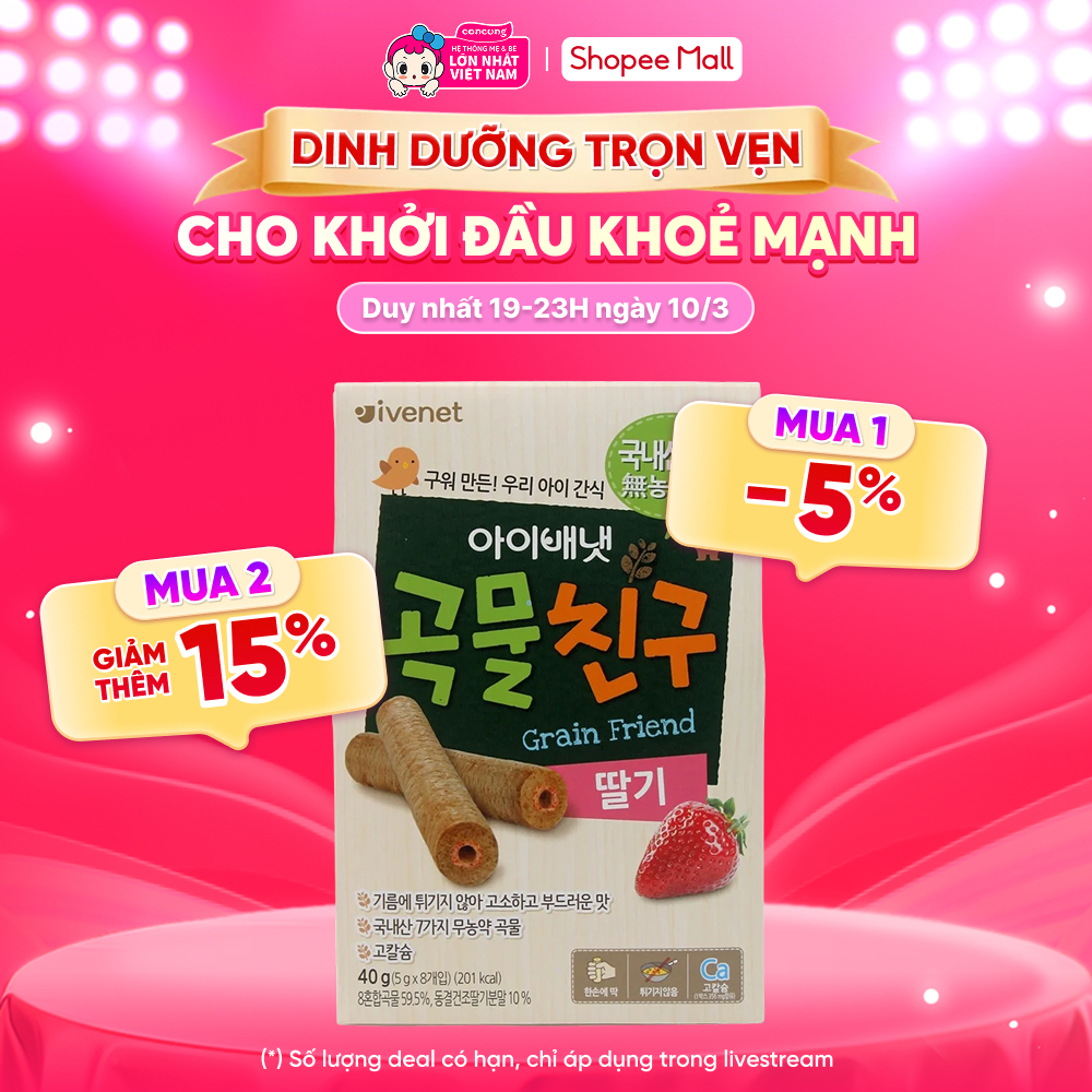 Thực phẩm bổ sung BÁNH XỐP IVENET VỊ DÂU