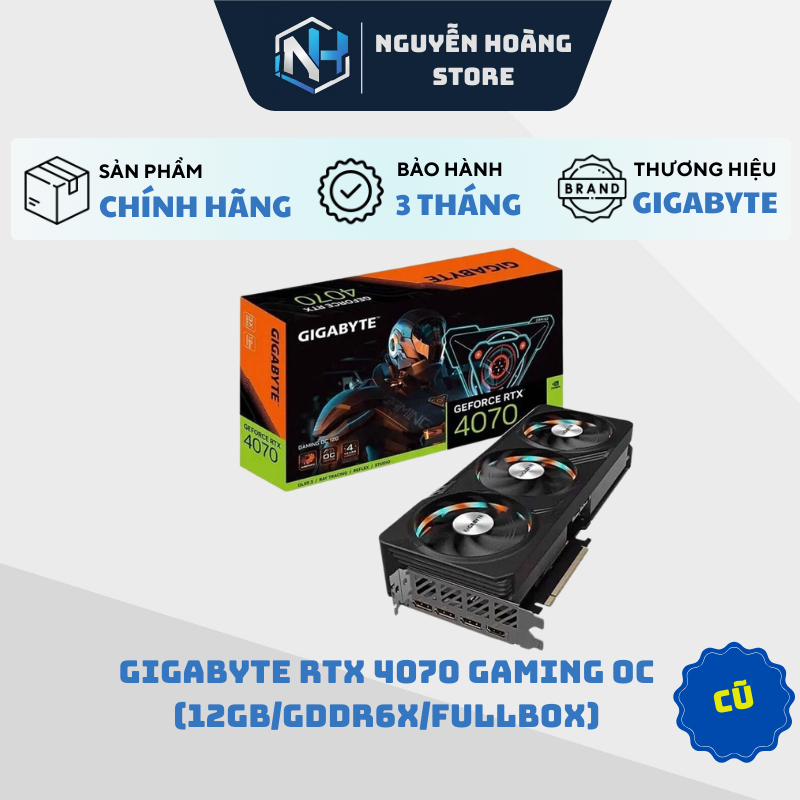VGA card màn hình Gigabyte RTX 4070 Gaming OC 12GB Cũ