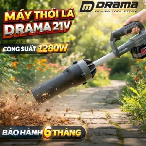 Máy Thổi Lá Pin 21V Drama – 2 Pin 15 Cell, Lực Gió Cực Mạnh