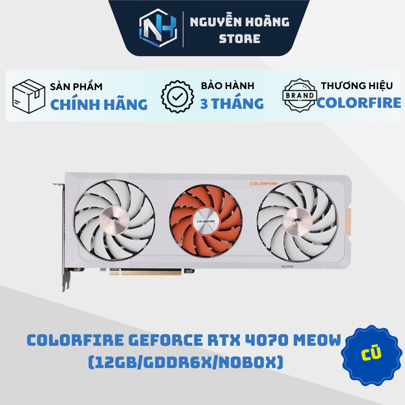 VGA card màn hình Colorfire RTX 4070 Meow 12GB Cũ