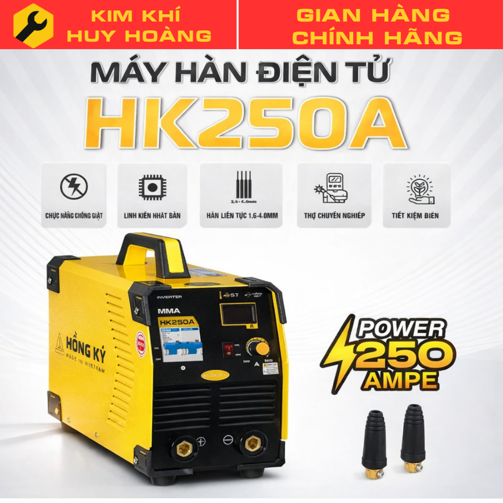 Máy Hàn Que Chống Giật Hồng Ký Master HK250A Chuyên Hàn Que 4li -5li Cho Thợ Xưởng Chuyên Nghiệp