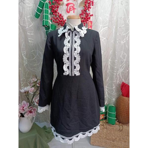EVII thanh lý - Đầm dài tay phối ren bymo - SIZE L
