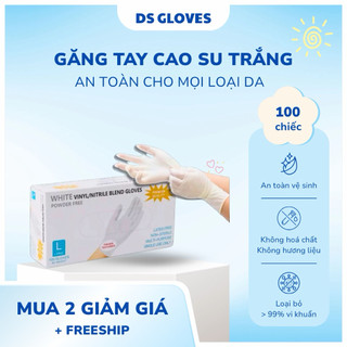 Găng tay cao su Trắng Nitrile,cao su thiên nhiên cao cấp Trắng