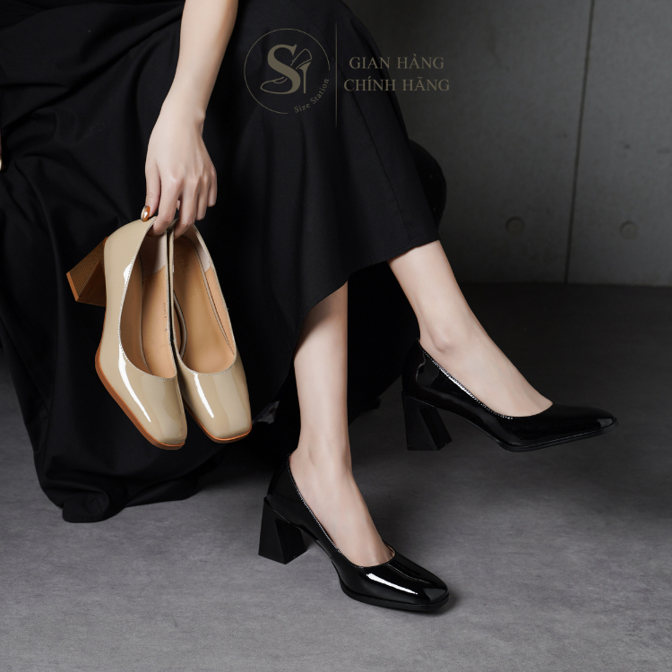 Giày cao gót basic da bóng Size Station 700022 - Ella