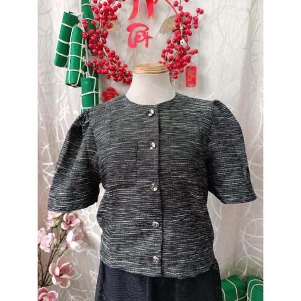 AFTER/BEFORE thanh lý - Áo kiểu sọc muối tiêu bymo - SIZE M