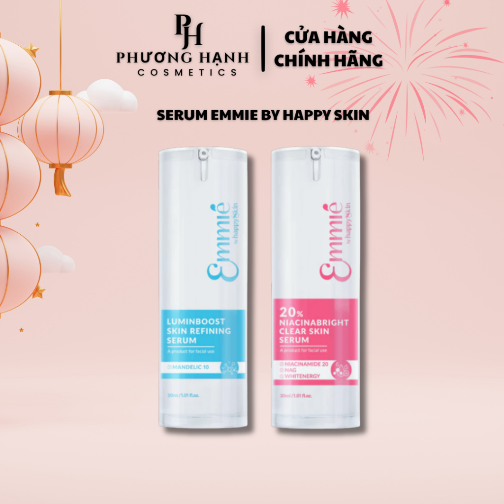 Serum Emmie By Happyskin 20% Niacinabright Clear Skin Và Luminboost Skin Refining 30ml