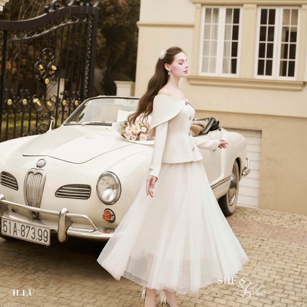 Lana Skirt | Chân váy nữ voan midi dáng dài thiết kế ly bay bồng bềnh 3 lớp thanh lịch | H.I.U Fashi