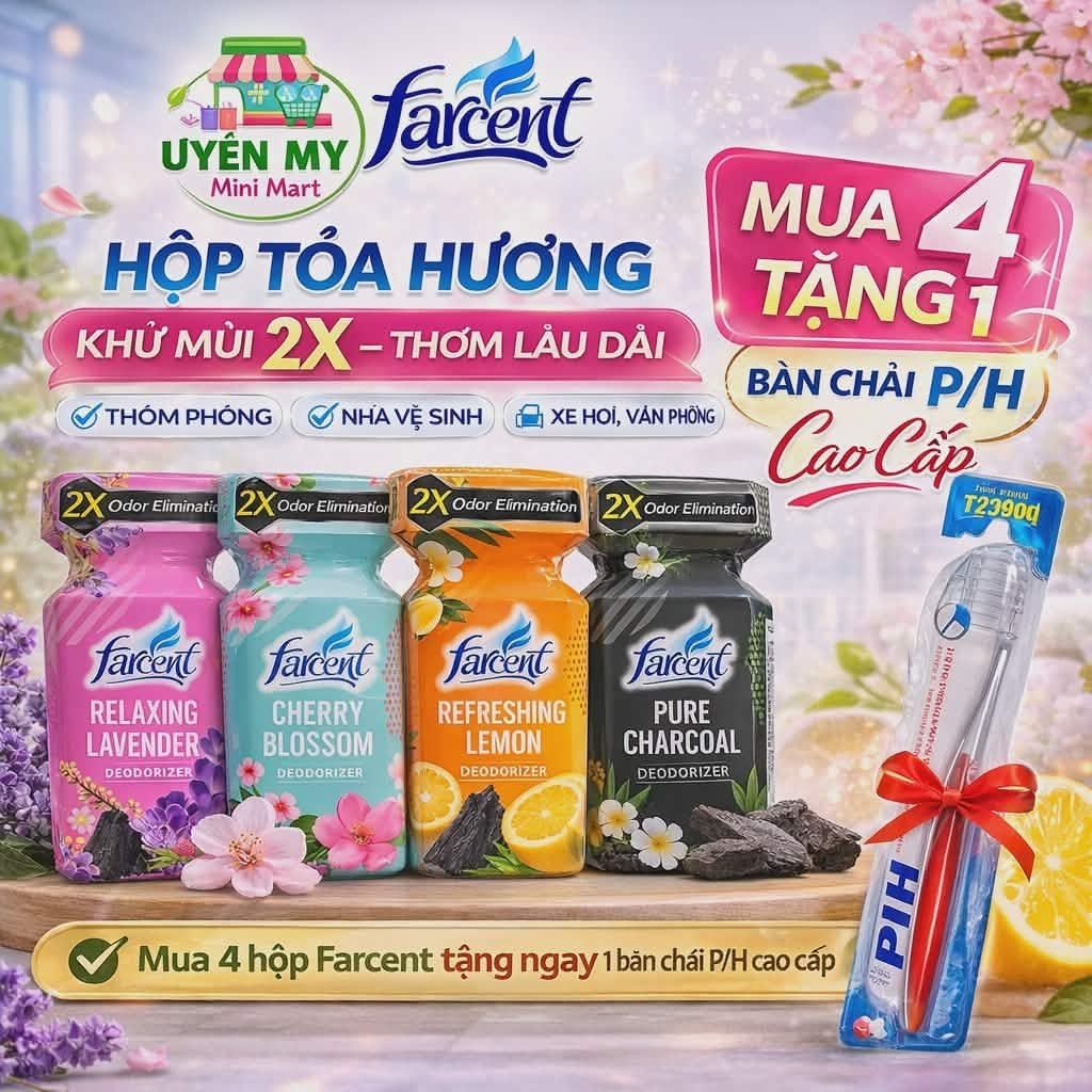 Hộp Tỏa Hương Farcent 300ml Khử Mùi 2X – Sáp Thơm Phòng, Nhà Vệ Sinh, Phòng Ngủ Thơm Lâu