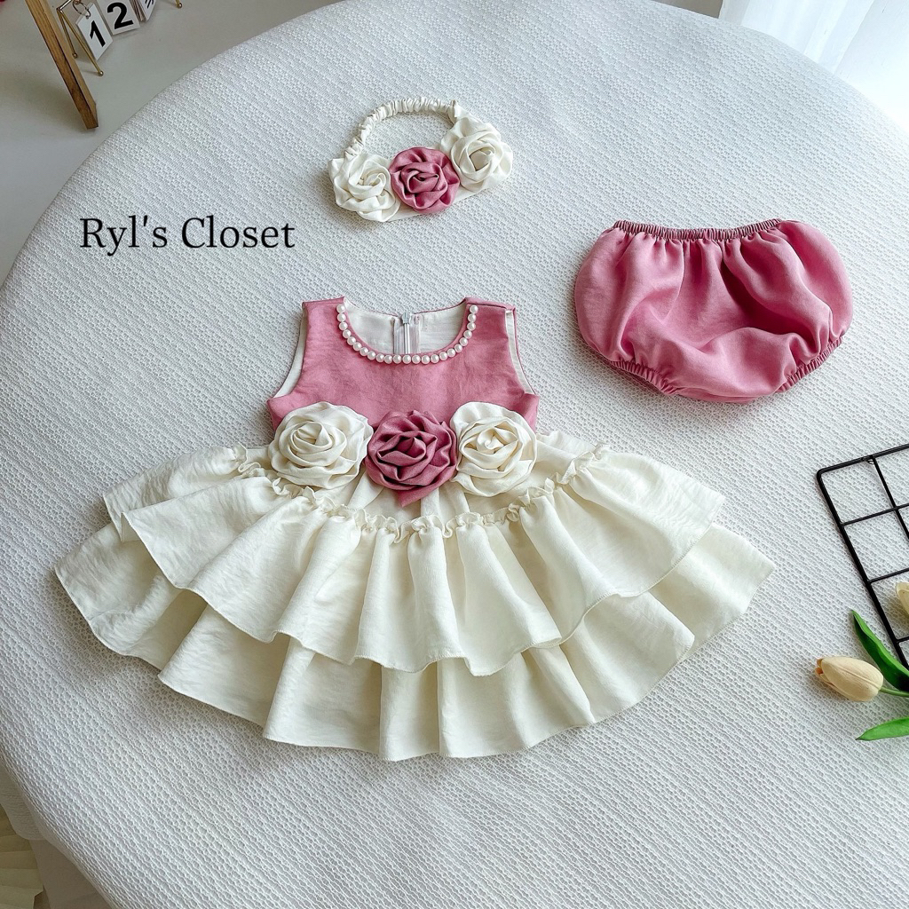 [3-18kg] Váy LOLITA Hoa Ngọc RYL’S CLOSET Cho Bé Gái 1 Tuổi Đến 4 Tuổi V114