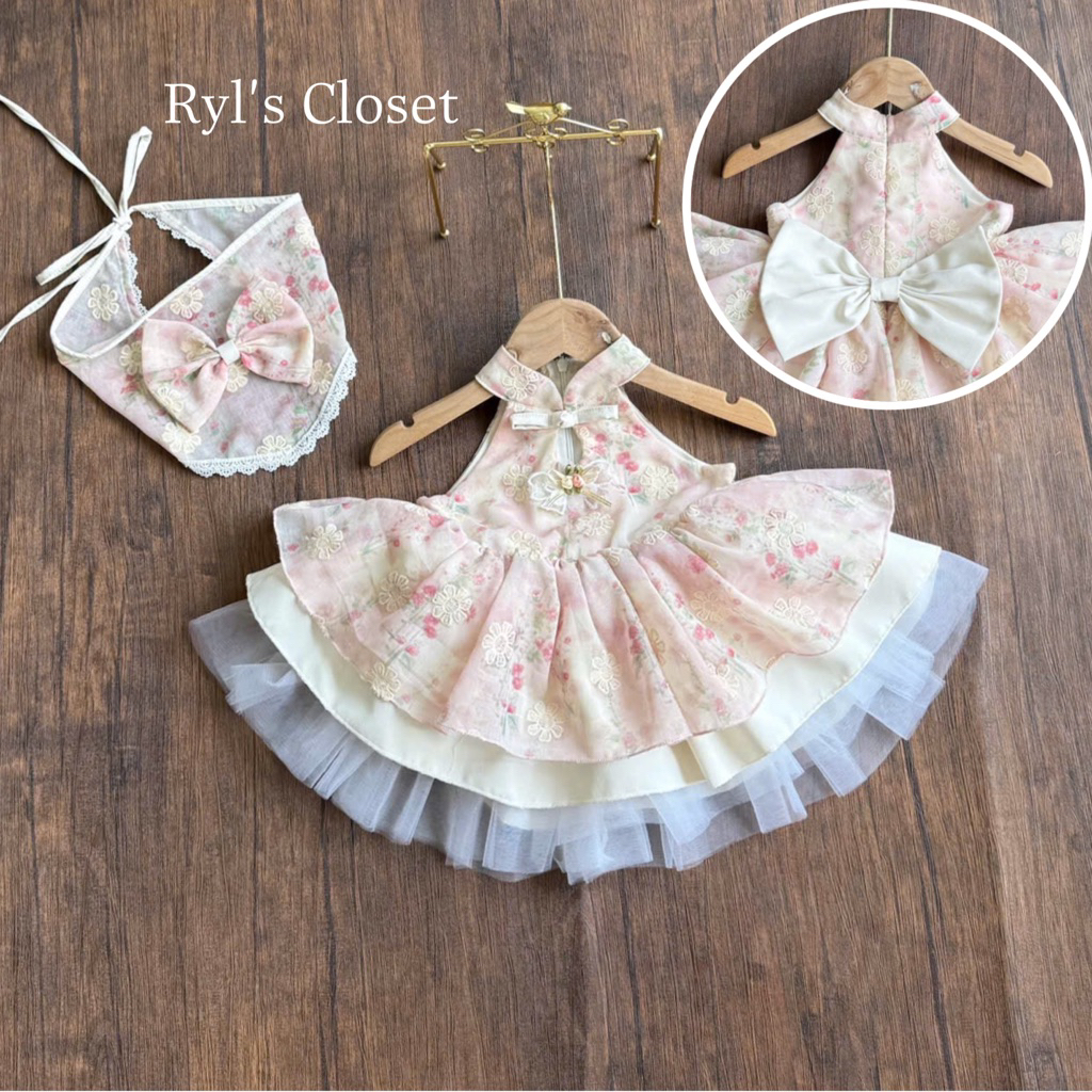 [4-15kg] Váy Lolita Yếm Cổ Tàu RYL’S CLOSET Cho Bé Gái Đầy Tháng, Thôi Nôi, Sinh Nhật V121