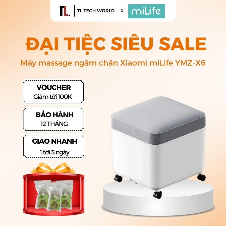Máy Massage Ngâm Chân Xiaomi miLife YMZ-X6 -Chườm Nóng Và Khử trùng UV - BH 12 Tháng - TL Tech World