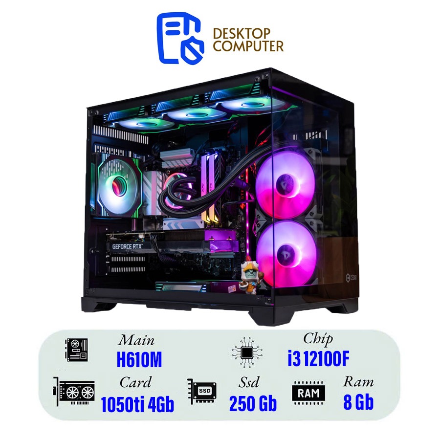 Máy Tính GAMING I3 12100F Main H610 | RAM 16GB | GTX 1660S | SSD 256GB