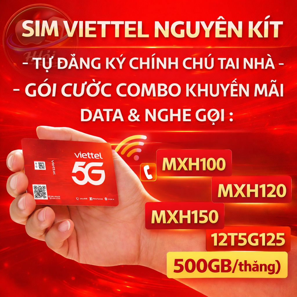 Sim VIETTEL 5G nguyên kít tự vào chính chủ và chọn gói khuyến mãi MXH100 MXH120 MXH150 12T5G125 &...