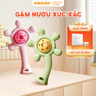 Gặm nướu xúc xắc Emoon cho bé sơ sinh Silicone y tế, kháng khuẩn hỗ trợ khả năng cầm nắm, nghe nhìn cho bé