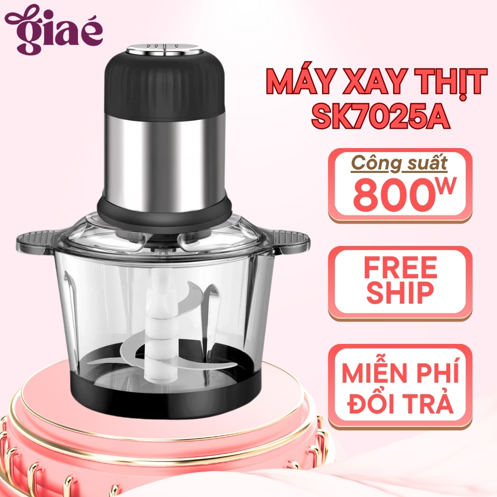 Máy xay thịt đa năng LUMABELLA SK7025A cối 2L Thủy Tinh công suất mạnh mẽ an toàn bền bỉ
