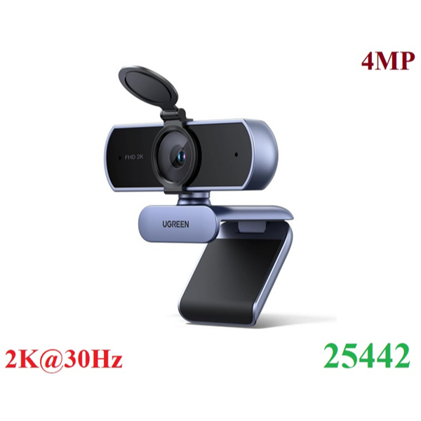 Webcam 2K@30Hz cho PC, Webcam Full HD 1080p/60fps,Ugreen 25442 cao cấp (4MP) Bh 18 tháng