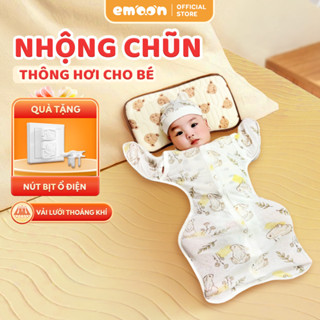 Nhộng chũn tơ tằm thông hơi cho bé Emoon cho bé từ 0-6 tháng mềm mại, thoáng mát, kháng khuẩn an toàn cho bé