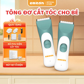 Tông đơ cắt tóc cho bé từ 0-12 tuổi Emoon chống ồn, đầu lưỡi bo tròn an toàn cho bé có sạc pin rời, khả năng chống nước