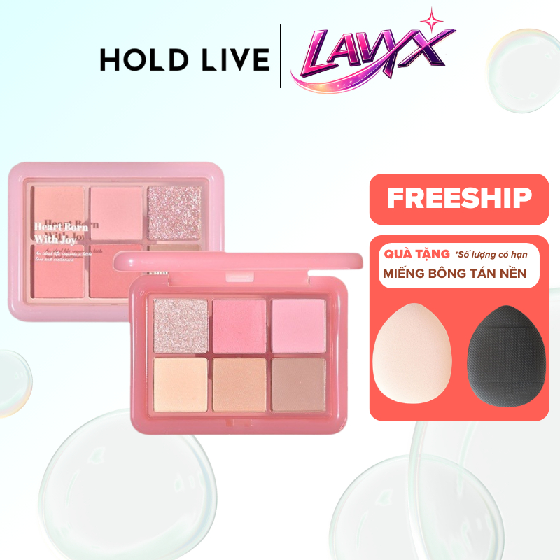 Bảng phấn mắt 6 ô HOLD LIVE màu sắc xinh xắn Heart Born With Joy LS 9g