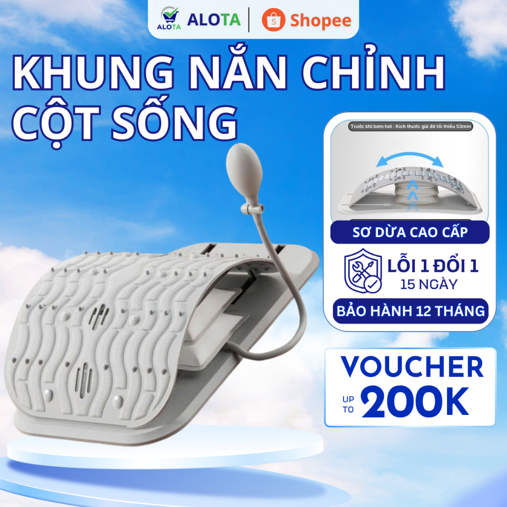Khung nắn chỉnh cột sống lưng 3BCARE điều chỉnh chiều cao, giúp thư giãn giảm đau mỏi cột sống