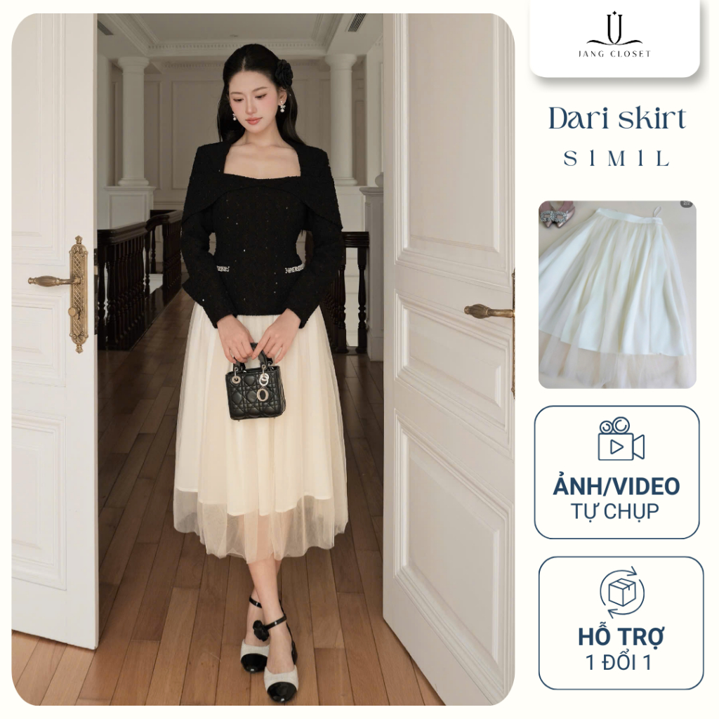 [JANGCLOSET] Chân váy Dari Skirt dáng dài phù hợp đi làm đi chơi Jang Closet