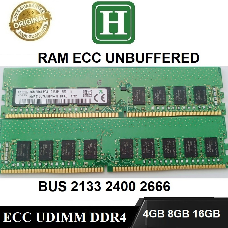 Ram Ecc UDIMM/ECC Unbuffered 4GB, 8GB 16GB DDR4 BUS 2133, 2400 hàng chính hãng bảo hành 3 tháng