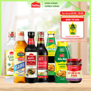 Gia vị nấu ăn Haday - Nước tương, dầu hào, hắc xì dầu, dầu mè, rượu nấu ăn, giấm gạo, xốt xá xíu