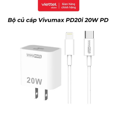 Bộ củ cáp Vivumax PD20 20W PD Chính hãng | Hỗ Trợ Sạc Nhanh | Thiết Kế Chắc Chắn