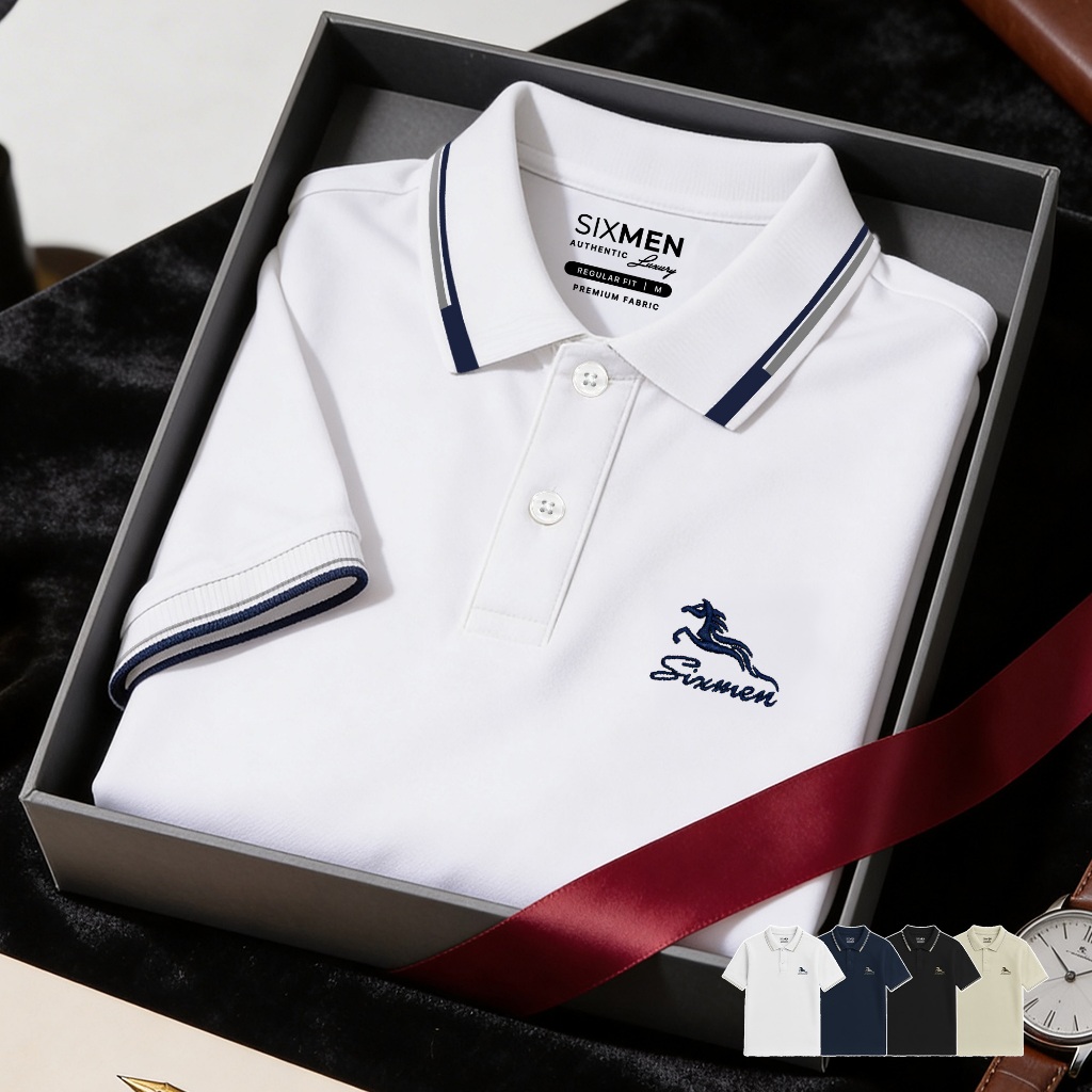 Áo Polo Nam SIXMEN HECARIM Vải Cá Sấu FeelMax Co Giãn Thoáng Mát Form Regular Fit Lịch Lãm