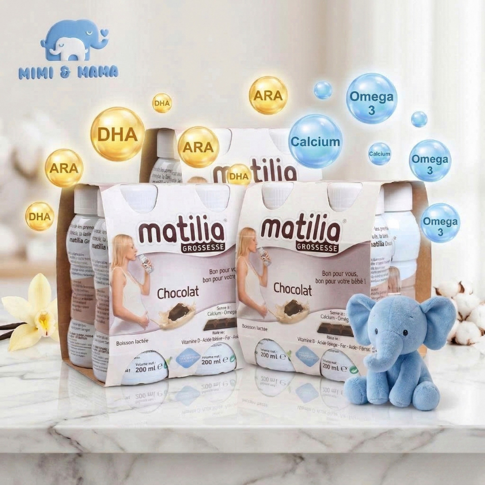[SET 3 LỐC] Sữa Bầu Matilia Pháp 03 Lốc Vị Socola