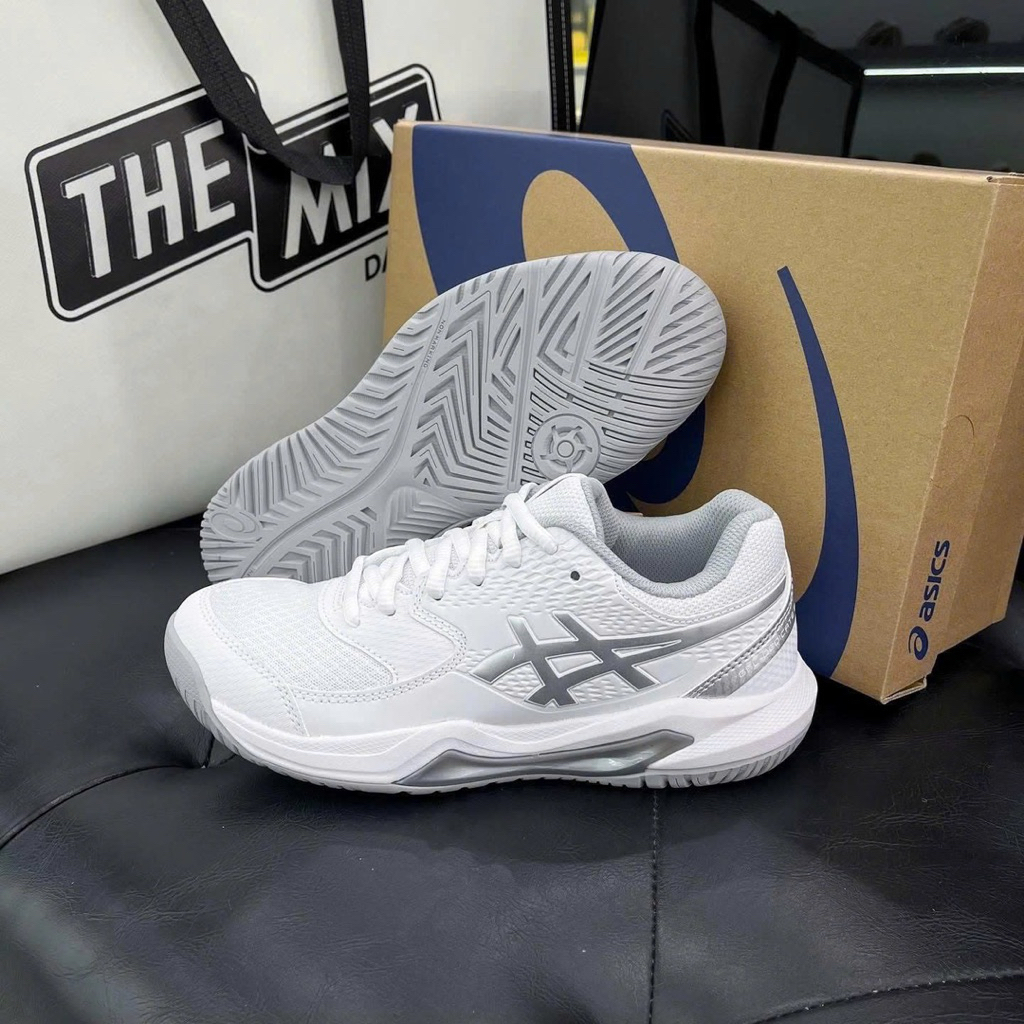 [Chuẩn Chính Hãng 💯] Giày Tennis/Pickleball Asics Gel Dedicate 8 White Pure Silver