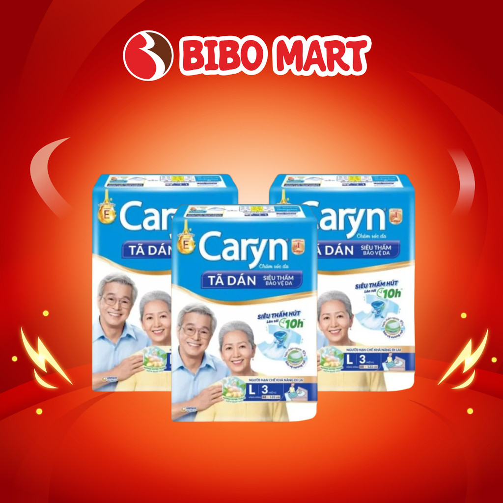 Tã Dán Người Lớn Caryn L3 Tã Cho Người Hạn Chế Đi Lại Thấm Hút Tốt Khô Thoáng Cả Đêm - Bibo Mart