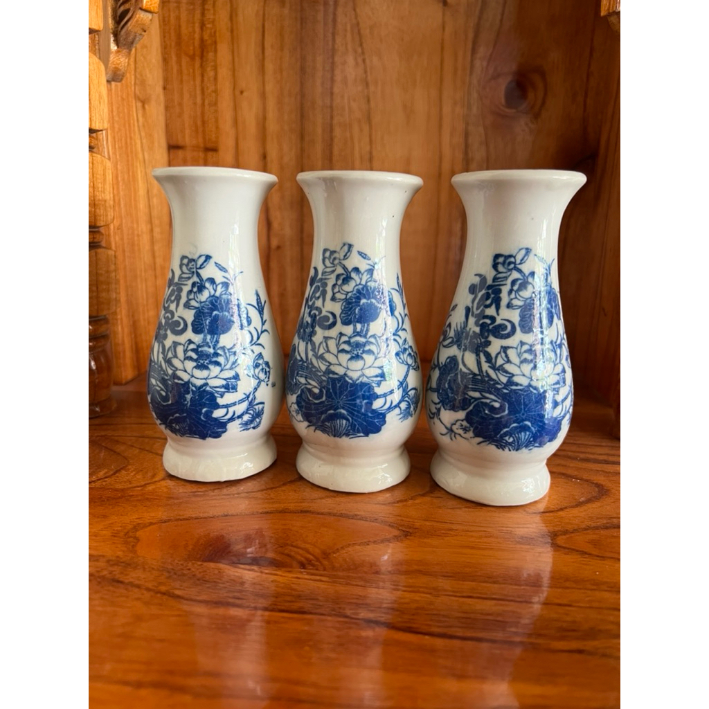 Bình bông, bình hoa xanh cao 13cm (5CÁI)