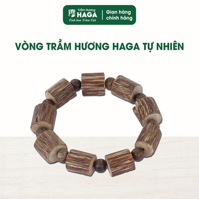 Vòng trầm hương HAGA tự nhiên, kiểu dáng mạnh mẽ, mùi hương trầm tự nhiên