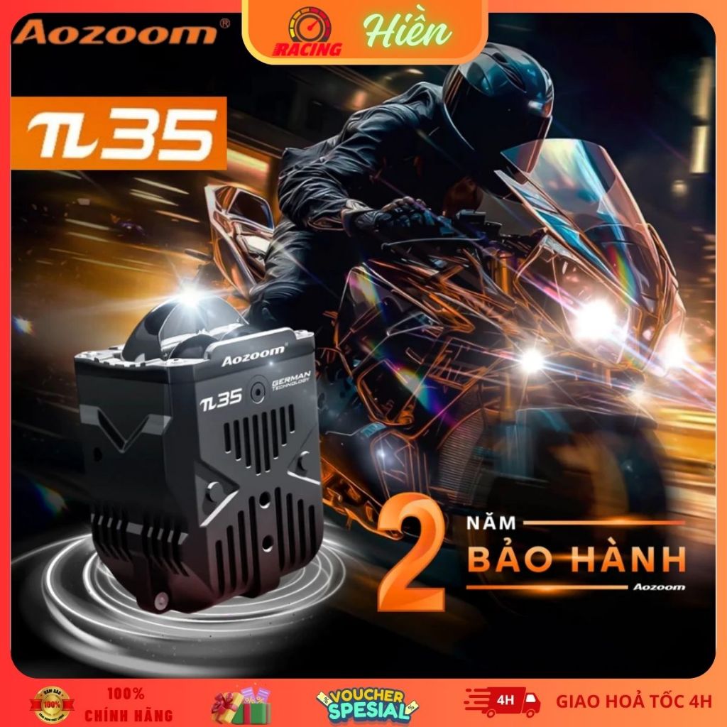 Aozoom Pi35, Đèn Aozoom Bi LED π35 - LED MOTOR EXTRA LIGHTS 40W Công Nghệ Hiện Đại, Bảo Hành 2 Năm
