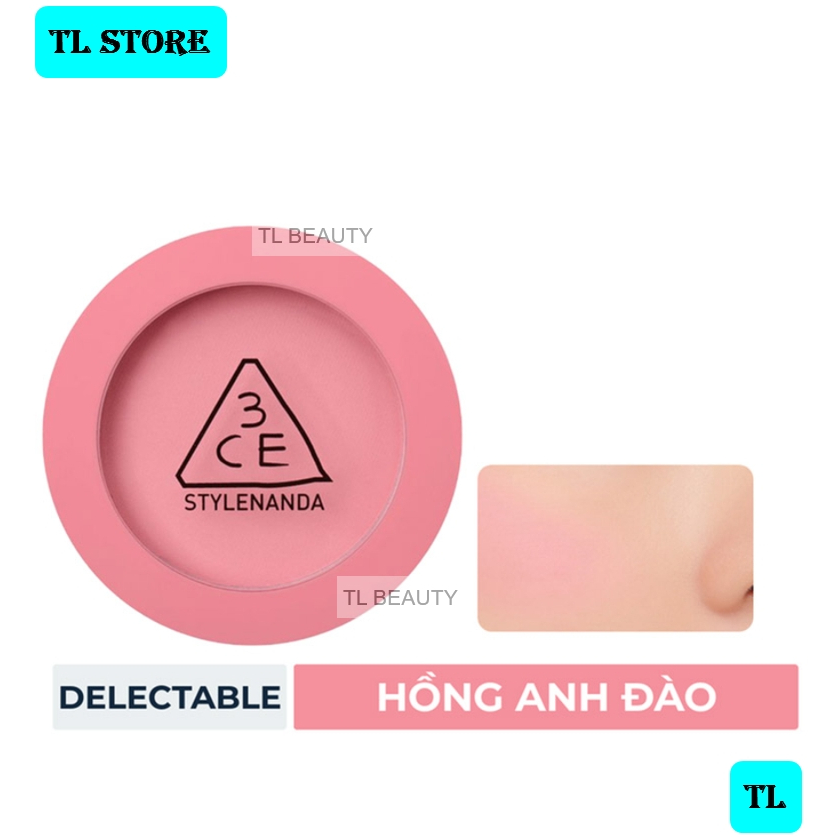 [TEM PHỤ + VAT] Phấn má 3CE Hàn Quốc Màu Hồng Anh Đào - 3CE FACE BLUSH #Delectable