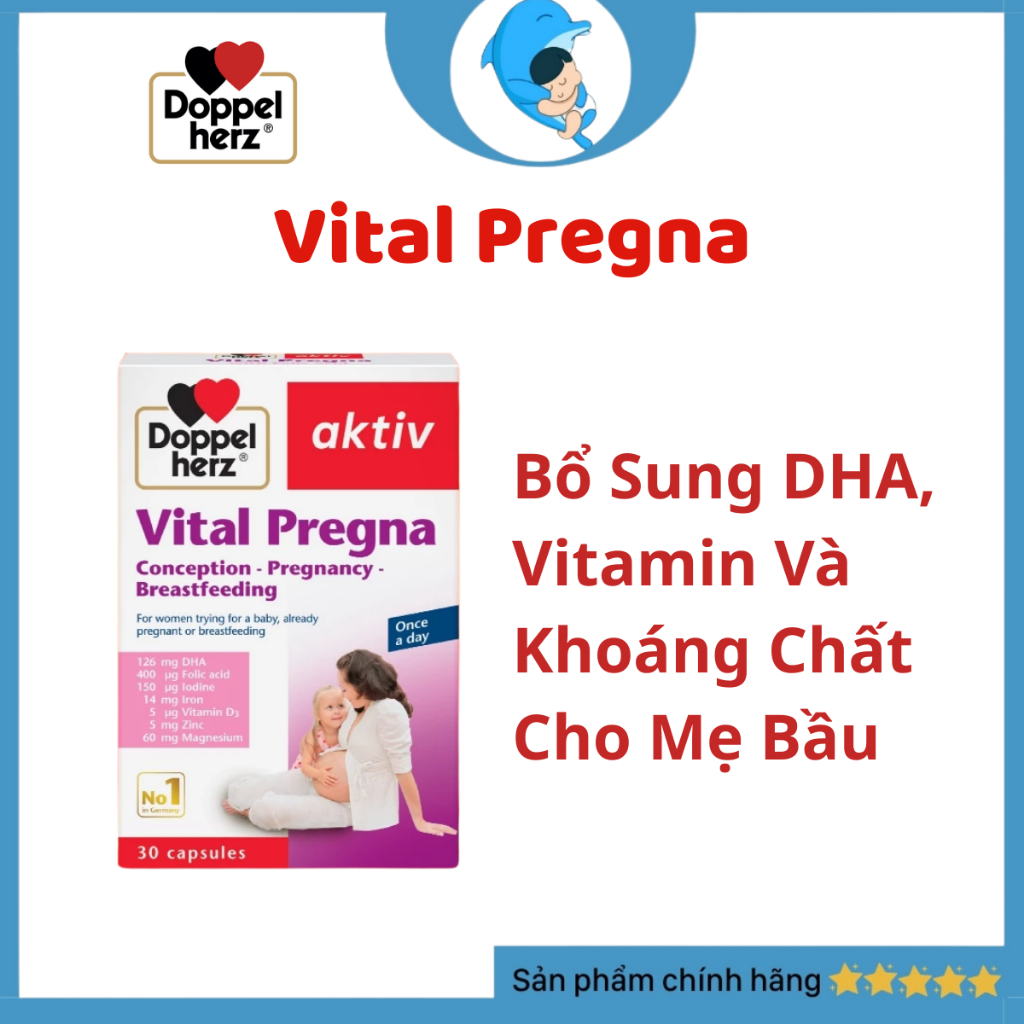 Viên Uống Vitamin Bầu Vital Pregna - Doppelherz - Bổ Sung Vitamin & Khoáng Chất Cho Phụ Nữ Mang Thai