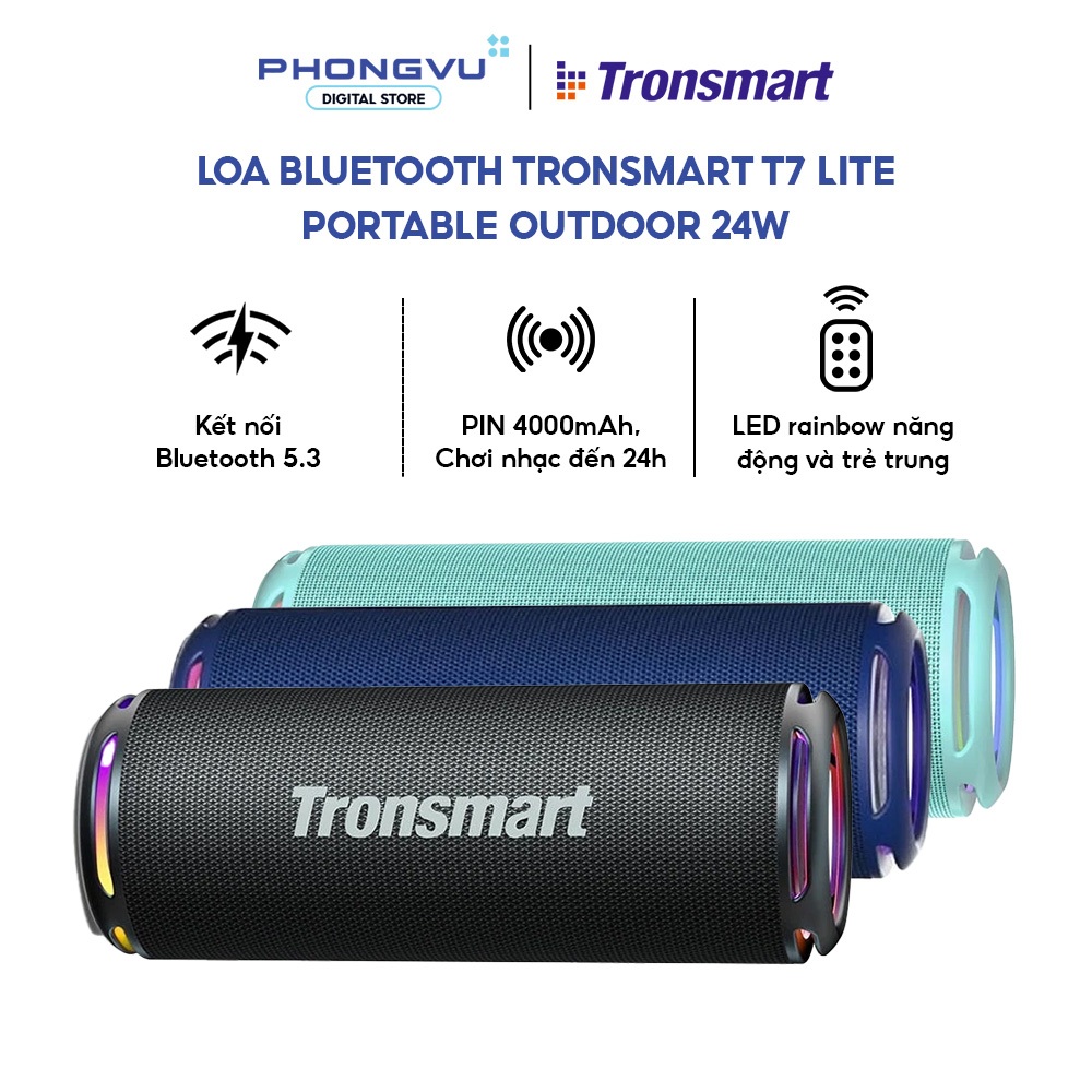 Loa Bluetooth Tronsmart  T7 Lite 24W Portable Outdoor - Bảo hành 12 tháng
