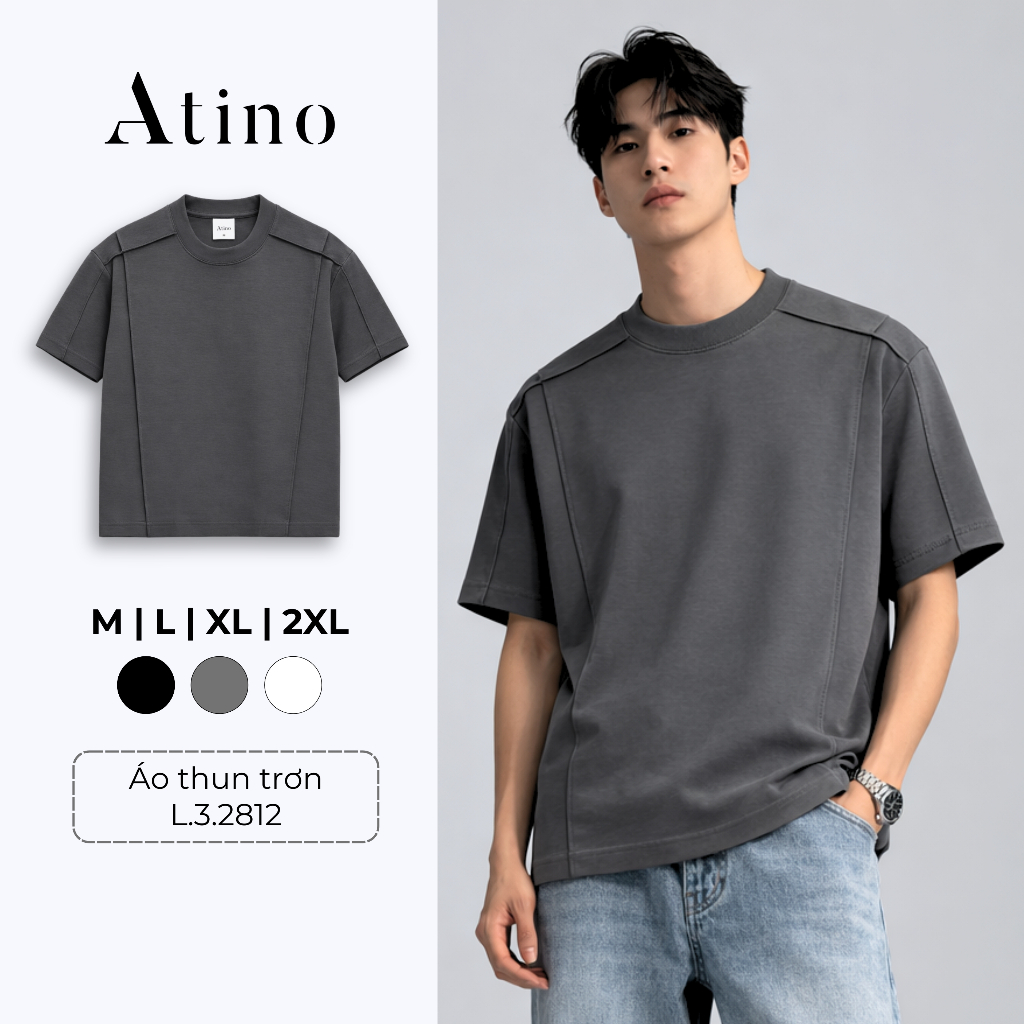 Áo Phông Nam ATINO Dáng Suông Thoáng Mát Giữ Form L.3.2812