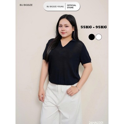 Áo polo cổ V BIGSIZE (55kg đến 95kg) – 26HAL001 - [BU Bigsize Young]