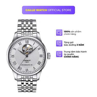 Đồng hồ Nam TISSOT LE LOCLE POWERMATIC 80 OPEN HEART T006.407.11 dây thép đeo tay cao cấp chính hãng