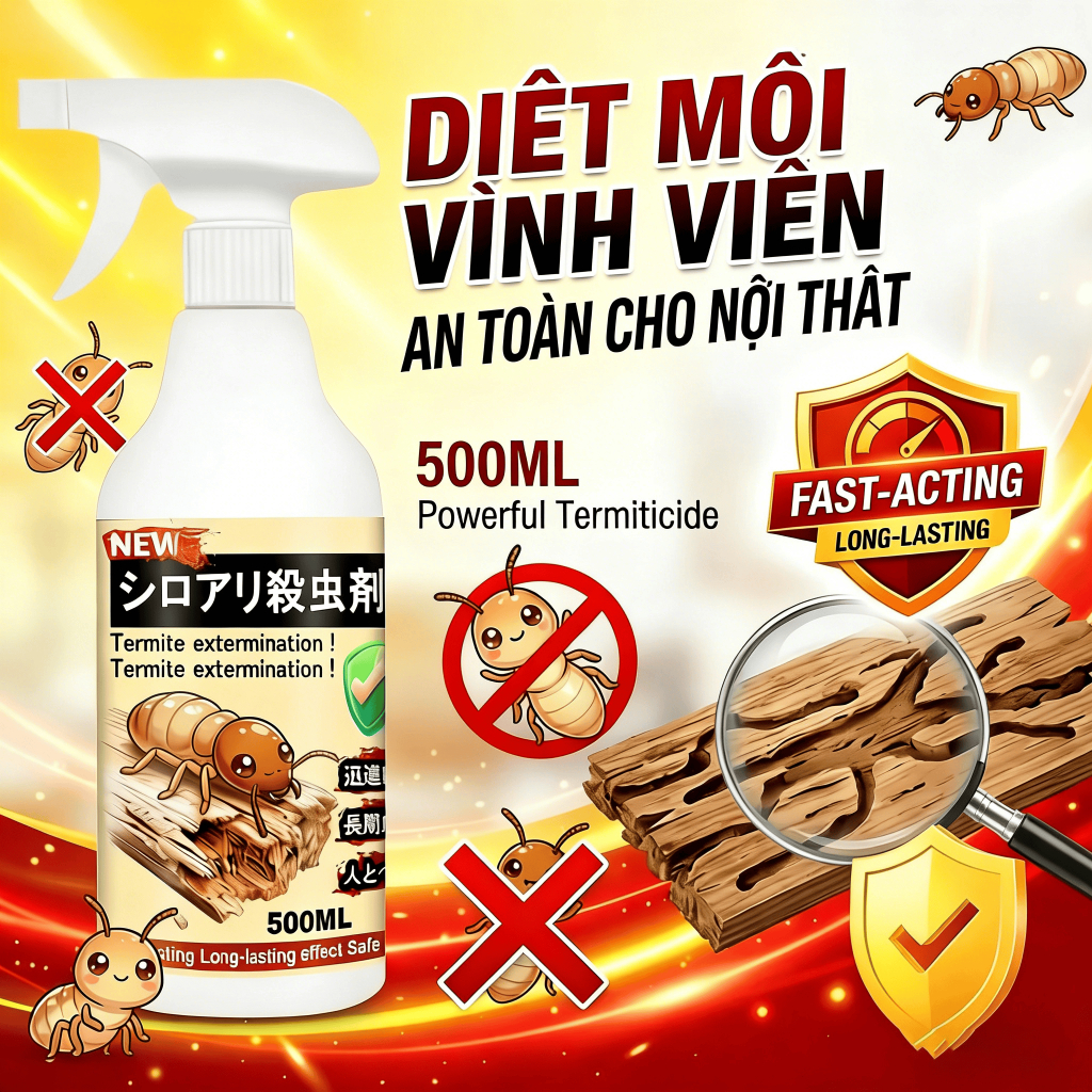 🐜Chai xịt diệt mối mọt siêu mạnh nhập khẩu từ Nhật Bản 500ml–Diệt Mối Tận Gốc,Diệt côn trùng